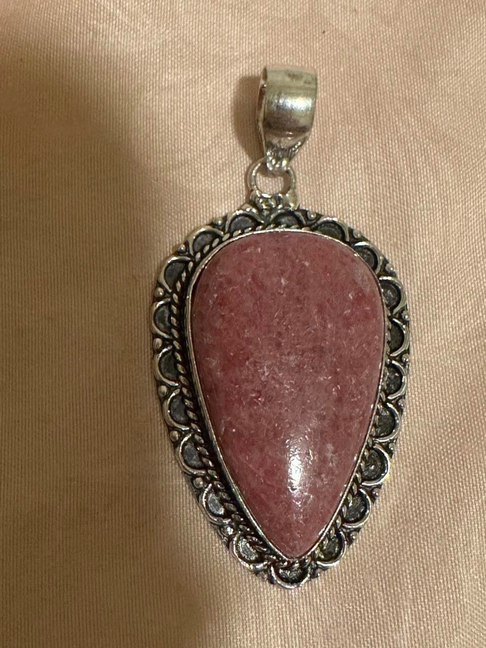 Real natural Rhodonite Crystal Gemstone Handmade Pendant